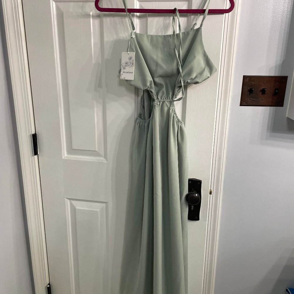 Pale Green Cutout Dress